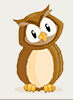clipart image of oak mesa's brown/tan owl standing